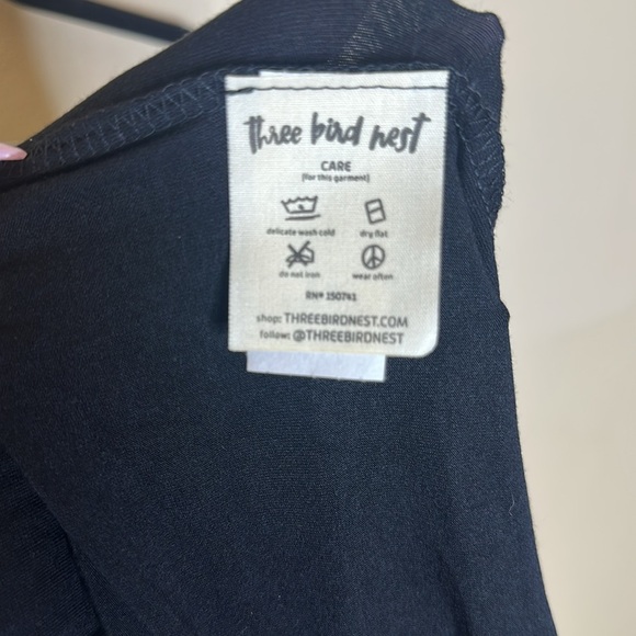 Three Bird Nest Pull On Solid Raw Edge Flare Pants Black Womens Size XL - Picture 7 of 9